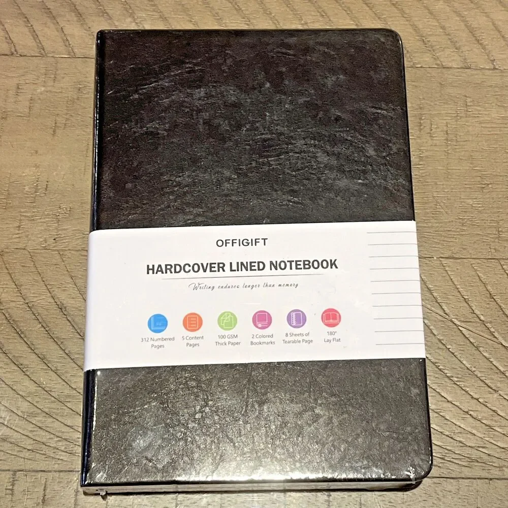 Lined Notebook 312 Numbered Pages Hardcover Leather Journal CHOOSE COLOR